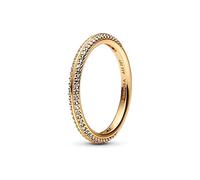 Pandora ME 14K Gold-Plated Pavé Ring With Cubic Zirconia, Size 52, No Box
