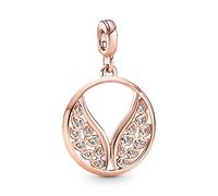 Pandora ME 14K Rose Gold-Plated Burning Wings Medallion Charm With Cubic Zirconia, No Box