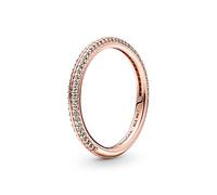 PANDORA ME 14K Rose Gold-Plated Pavé Ring With Cubic Zirconia, Size 54, No Box