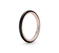 PANDORA ME 14K Rose Gold-Plated With Black EnaMEl Ring, Size 52, No Box
