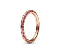 PANDORA ME 14K Rose Gold-Plated With Red Pavé Ring, Size 52, No Box