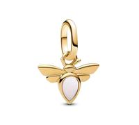 Pandora ME 763826C01 14K Gold Plated Sterling Silver White Bee Mini Pendant with Me and Moments Compatible with Me and Moments Sterling Silver 2.2x9.7x11.5mm, No Gemstone, 2,2x9,7x11,5 mm, Sterling