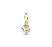 Pandora ME Anchor 14k gold-plated mini dangle with clear cubic zirconia