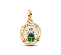 PANDORA ME Beetle Locket, Sterling Silver with Gold Plated Metal Alloy and Zirconia, Fits ME and Moments Bracelets, 763413C01, One Size, Sterling Silver, Cubic Zirconia, one size, Sterling Silver,