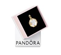 Pandora ME Butterfly 14k gold-plated medallion with clear cubic zirconia and white bioresin man-made mother of pearl