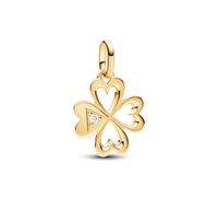 Pandora ME Clover 14k gold-plated medallion with clear cubic zirconia