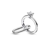 Pandora ME Engagement ring sterling silver link with clear cubic zirconia
