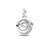 Pandora ME Gratitude spiral sterling silver medallion with clear cubic zirconia