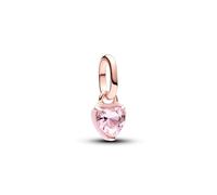 Pandora ME Heart 14k rose gold-plated mini dangle with orchid pink crystal and pink enamel