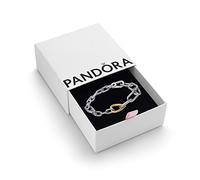 PANDORA ME Heart Link Chain Bracelet In Two-Tone 14K Gold-Plated And Sterling Silver For Medallion Charms, Size 17.5, With Gift Box