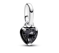 Pandora ME Heart sterling silver mini dangle with black crystal and black enamel