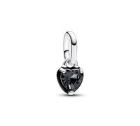 Pandora ME Heart sterling silver mini dangle with black crystal and black enamel