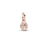 Pandora ME Ladybird 14k rose gold-plated mini dangle with clear cubic zirconia