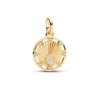 Pandora ME Light 14k gold-plated medallion with clear cubic zirconia