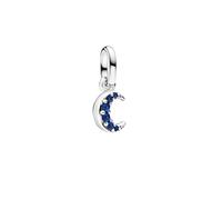 PANDORA ME Moon Mini Charm Pendant Sterling Silver with Artificial Crystal, Compatible Moments and ME Bracelets, 793452C01, 2,8x7x5,9 mm, Sterling Silver, Crystal