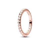 Pandora ME Pyramids studded 14k rose gold-plated ring with clear cubic zirconia, 50