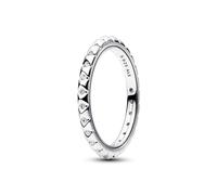 Pandora ME Pyramids Studded sterling silver ring with clear cubic zirconia, 52