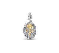 PANDORA ME Rose Sterling Silver Locket with 14kt Gold-Plated Alloy, Compatible with Me and Moments, 764087C00