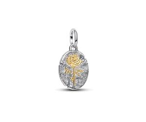 PANDORA ME Rose Sterling Silver Locket with 14kt Gold-Plated Alloy, Compatible with Me and Moments, 764087C00