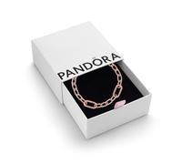 PANDORA ME Slim Link Bracelet, 14K Rose Gold-Plated | 14k Rose Gold-Plated Slim Links, Two Openable Connectors, Carabiner Clasp, for Pandora ME Medallion Charms