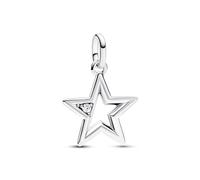 Pandora ME Star sterling silver medallion with clear cubic zirconia