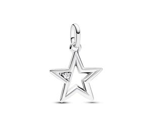 Pandora ME Star sterling silver medallion with clear cubic zirconia