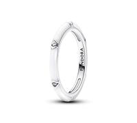 Pandora ME Sterling silver ring with clear cubic zirconia and white enamel, 54