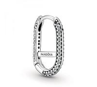Pandora ME Sterling silver hoop connector earring with clear cubic zirconia