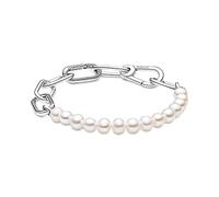 PANDORA ME Sterling Silver Link Chain Bracelet With Freshwater Cultured Pearl For Medallion Charms, Size 20, No Box