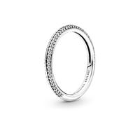 Pandora Moments Snake chain sterling silver bracelet with asymettric star clasp and clear cubic zirconia, 18