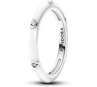 Pandora ME Sterling silver ring with clear cubic zirconia and white enamel