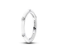 Pandora ME Sterling silver ring with clear cubic zirconia and white enamel, 54