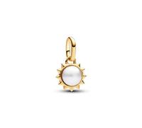Pandora ME Sun 14k gold-plated mini dangle with treated white freshwater cultured pearl