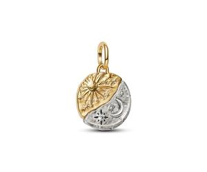PANDORA ME Sun and Moon Medallion Charm in Sterling Silver with 14K Gold-Plated Metal Alloy, Compatible with Me and Moments, 763977C01