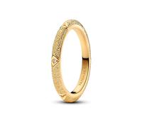 Pandora ME Texture 14k gold-plated ring with clear cubic zirconia, 56