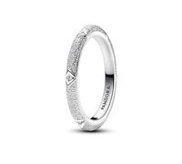 Pandora ME Texture sterling silver ring with clear cubic zirconia, 54