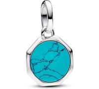 Pandora Turquoise-coloured Engravable Mini Medallion Charm