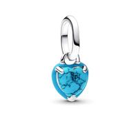 Pandora ME Turquoise Heart Mini Charm Pendant Made of Sterling Silver, Compatible Me and Moments Pendant, 793827C01