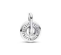 Pandora ME Zodiac wheel sterling silver medallion with clear cubic zirconia