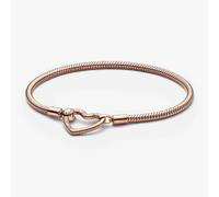 PANDORA Moments 14ct Rose Gold Plated Heart Clasp Bracelet 582257C00-18