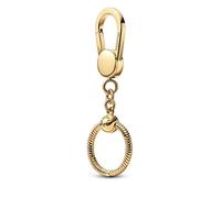 Pandora Moments 14k gold-plated bag charm holder with small Pandora O pendant