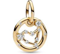 Pandora Moments 14k gold-plated dangle with clear cubic zirconia zodiac charms