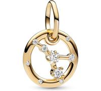 Pandora Moments 14k gold-plated dangle with clear cubic zirconia zodiac charms