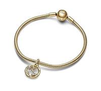 Pandora Moments 14k gold-plated dangle with clear cubic zirconia zodiac charms