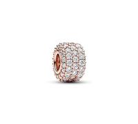Pandora Moments 14k Rose gold-plated charm with clear cubic zirconia