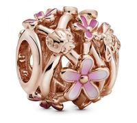 Pandora Moments 14k Rose Gold-Plated Pink Daisy Flower Stud