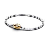 PANDORA Moments 563683C01-23 Sterling Silver 14ct Gold-Plated Cubic Zirconia Snake Bracelet 23.0 cm 23.0 cm