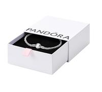 PANDORA Moments 593757C00-18 Round Clasp Twisted Snake Link Bracelet in Sterling Silver Compatible Moments Size: 18 cm, 18cm, Sterling Silver, No Gemstone