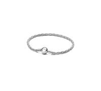 PANDORA Moments 593757C00-19 Round Clasp Twisted Snake Link Bracelet in Sterling Silver Compatible Moments Size: 19 cm, 19cm, Sterling Silver, No Gemstone