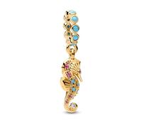 Pandora Moments 763895C01 Seahorse Pendant Sterling Silver 14K Gold Plated with Cubic Zirconia Compatible with Me and Moments Pendant, 3.5x17.5x6.1mm, Sterling Silver, Cubic Zirconia, 3,5x17,5x6,1 mm